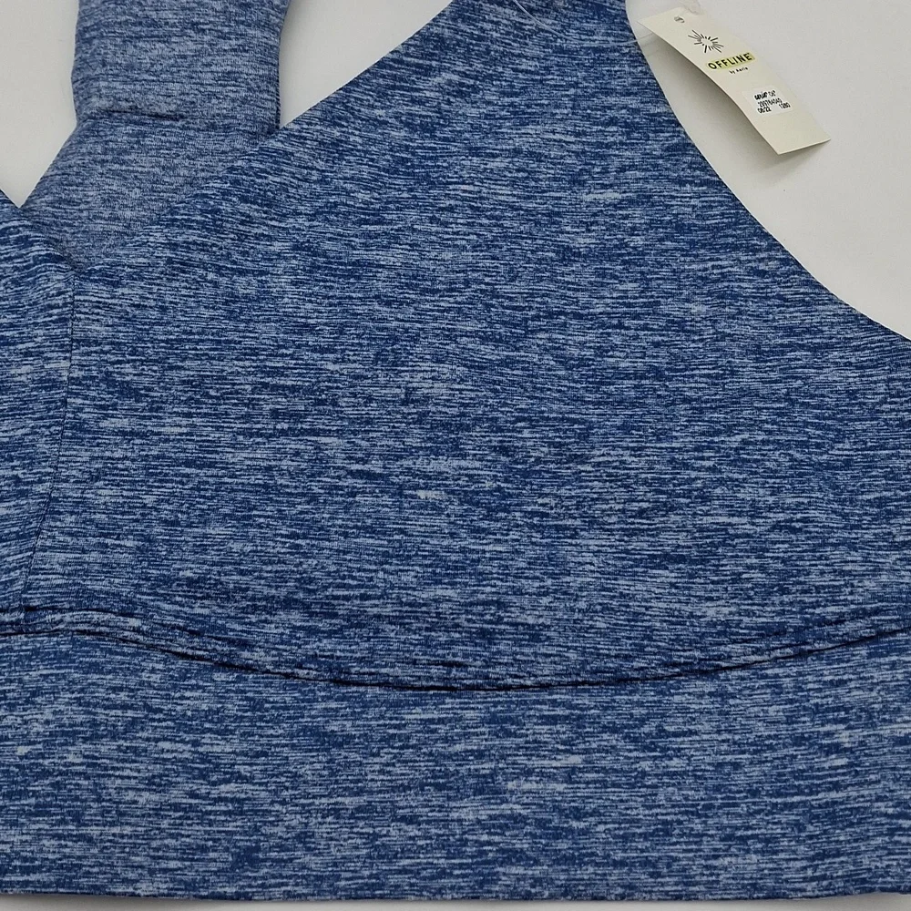 OFFLINE by Aerie The Hugger Racerback Sports Bra Marbled Blue XL